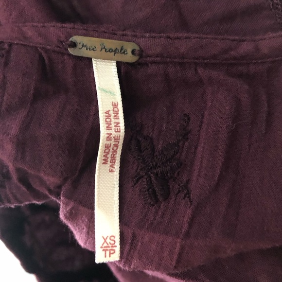 Free People Boho Hippy Floral Embroidered Sheer Paneling Long Sleeve Blouse - Picture 12 of 12